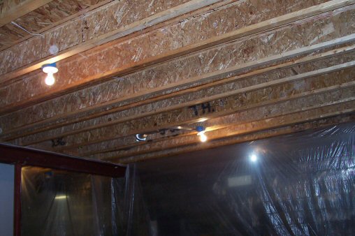 i-beam joists (unpainted, basement ceiling)