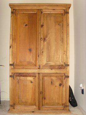 pier one solid pine armoire closed