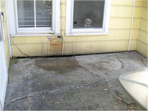 patio concrete sinking