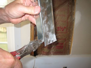 Bending steel stud with wide pliers bending steel stud with wide pliers