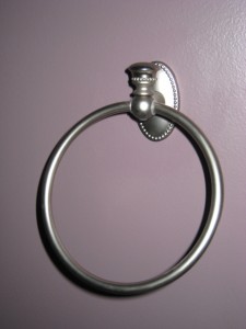 brushed nickel towel ring