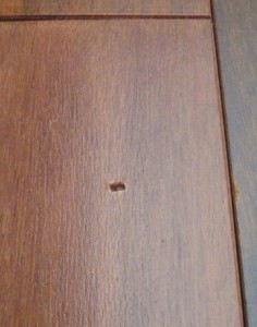 Fixing a nail hole