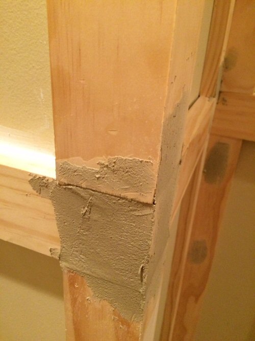 6 - wood putty on board and batten