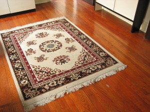 Carpet on hardwood floor