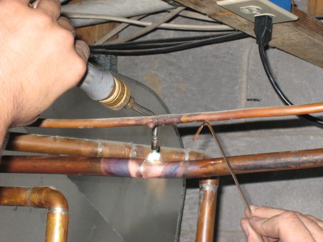 Brazing freon lines