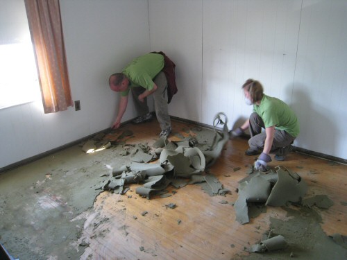 Removing-Carpet-Padding-From-Hardwood-Floors