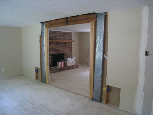 Dining Room with Load-Bearing Wall Removed