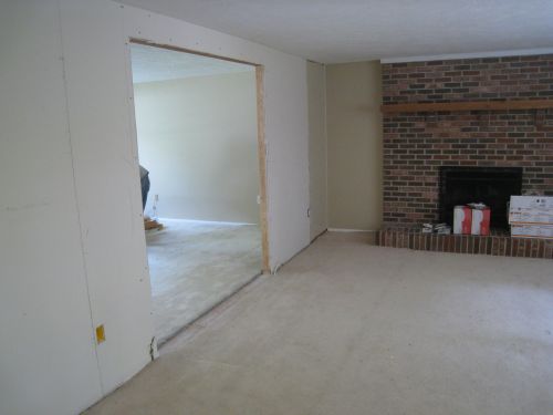 Family Room With Load Bearing Wall Opened