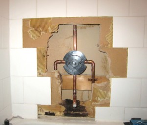 Hole around Shower controls