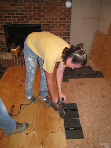 How To Level A Plywood Or Osb Subfloor Using Asphalt Shingles