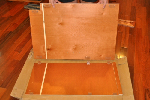 assembling the back of an IPC maple cabinet