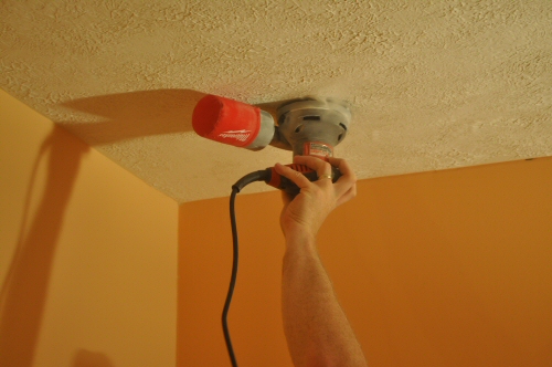 How To Remove A Stipple Ceiling By Sanding One Project Closer