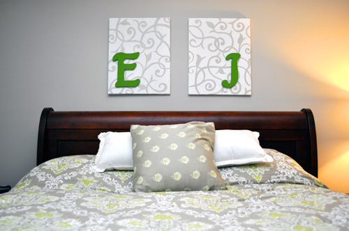 Make His and Her Artwork for Your Bedroom - One Project Closer