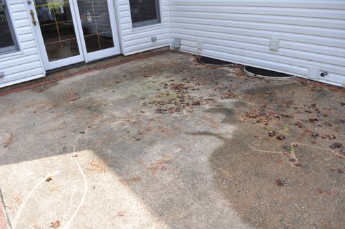 Concrete Patio With Bluestone Inlay, How To Fix A Patio That Holds Water