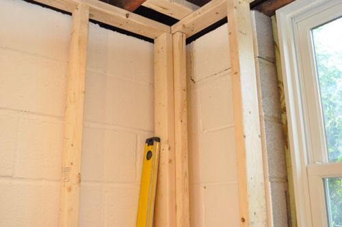 Finishing A Basement Day 1 Framing The Walls - How To Frame A Wall And Corner