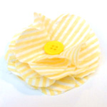 French Pouf fabric flower with button