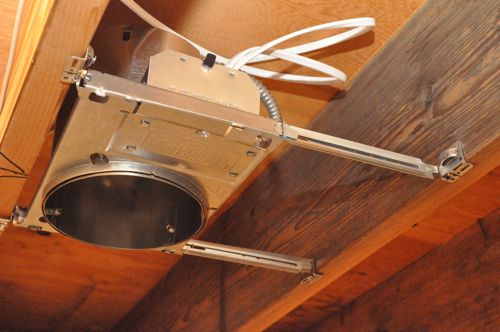 How To Install New Work Recessed Lighting, Wiring Can Lights In Basement