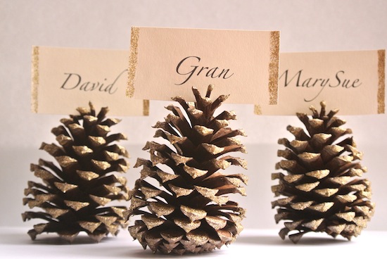 pine cone place card holders from One Project Closer