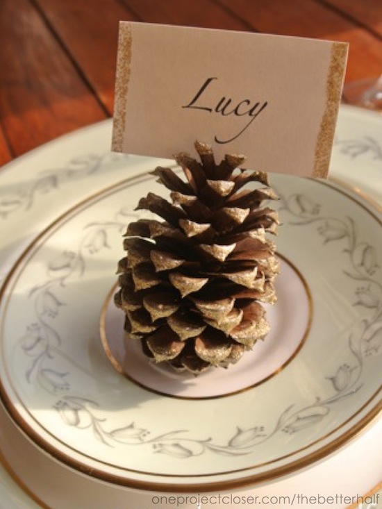 pine cone place card holders from One Project Closer