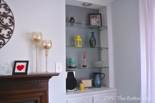 Gray Painted Built-In Shelves - OPC The Better HalfPainted