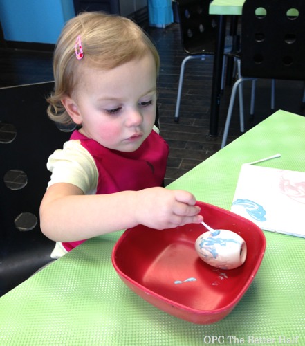 Lucy painting eggs - OPC The Better Half