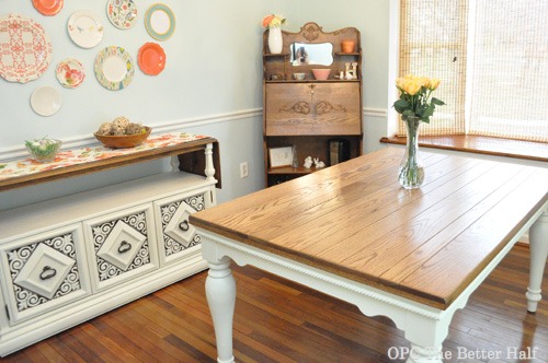 DIY Farmhouse Style Dining Table - OPC The Better Half