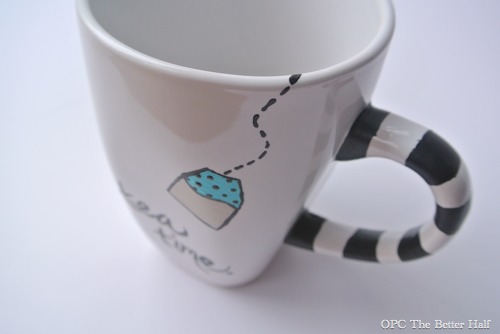 "Tea Time" Painted Mug - OPC The Better Half