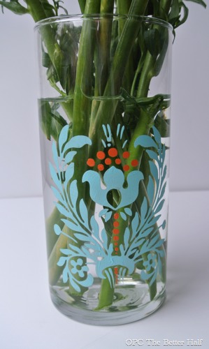 Dollar Store Vase with Glass Paint - OPC The Better Half