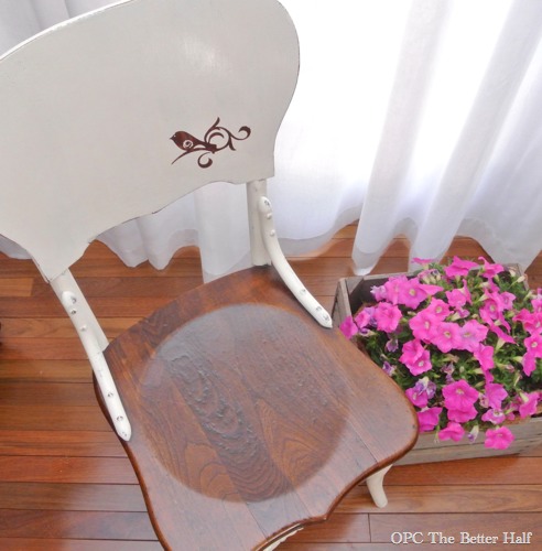 Bird Stencil on Chalk Paint Chair Makeover - OPC The Better Half