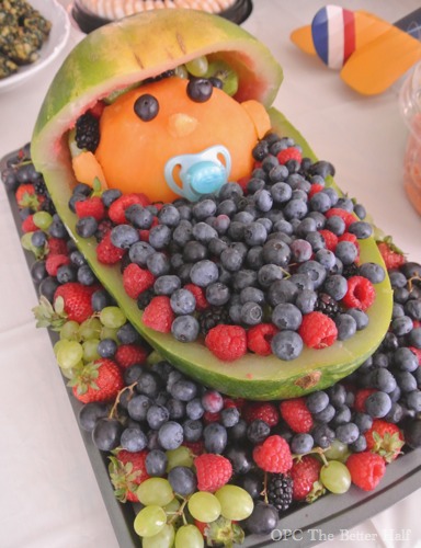 Watermelon Baby Carriage and other Vintage Biplane Baby Shower Ideas - OPC The Better Half