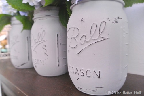 Painted Mason Jars with Flowers from OPC The Better Half