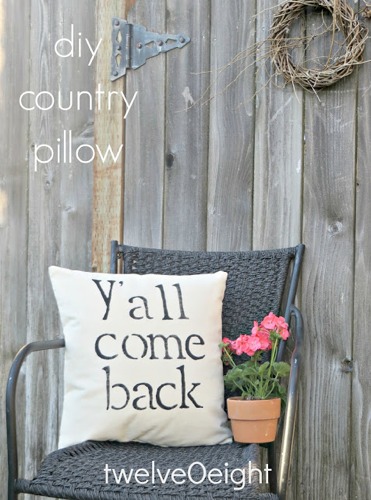 diy outdoor yall country pillow