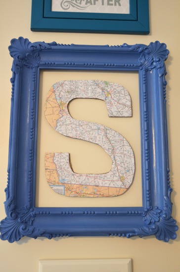 Map letter in gallery wall - One Project Closer