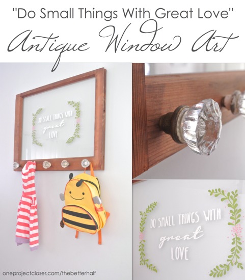 Window Art using paint and antique knobs - from One Project Closer