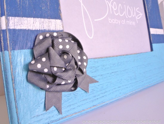 DIY Wooden Frames with a fabric flower, with Free Printable - One Project Closer