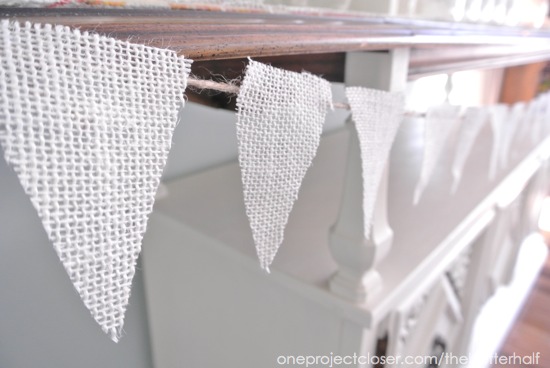Burlap bunting from One Project Closer