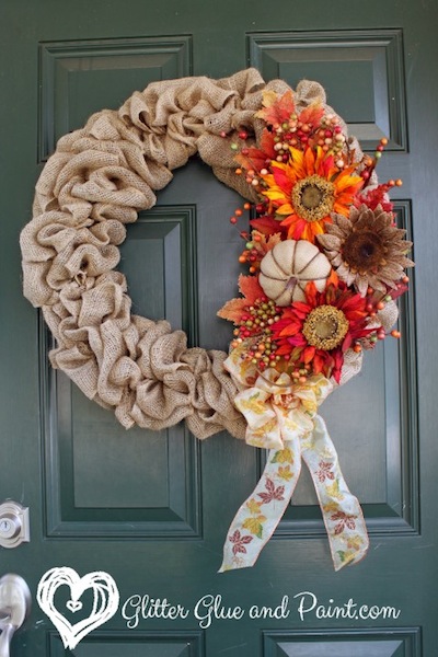 Fall burlap wreath