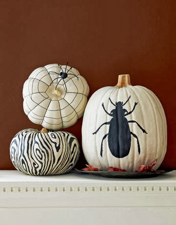 white painted pumpkins