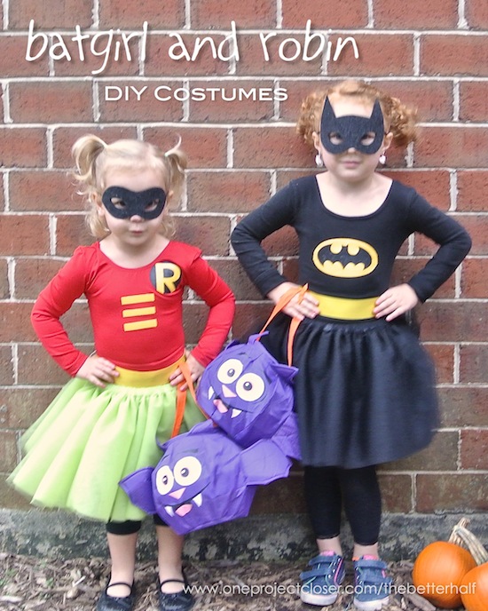 DIY Batgirl and Robin girl costumes - One Project Closer