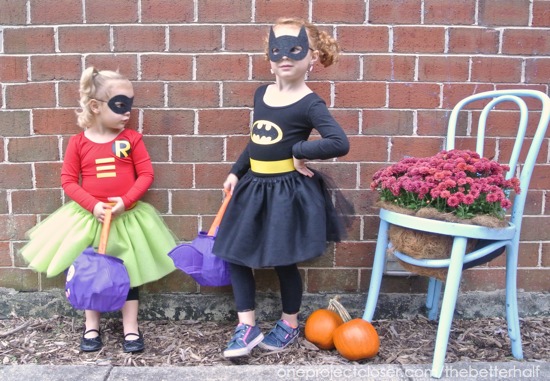 DIY Batgirl and Robin girl costumes - One Project Closer