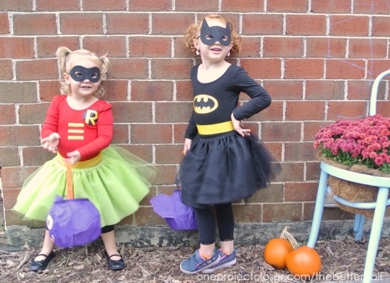 DIY Batgirl and Robin girl costumes - One Project Closer