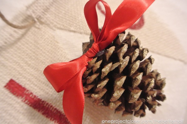 Pine Cone with Ribbon