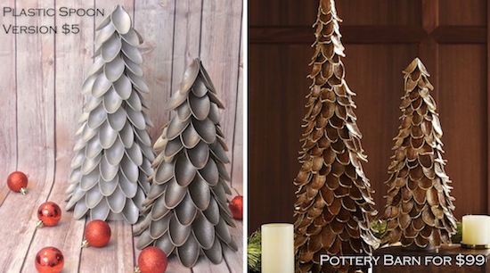 Plastic Spoon Christmas Trees - One Project Closer