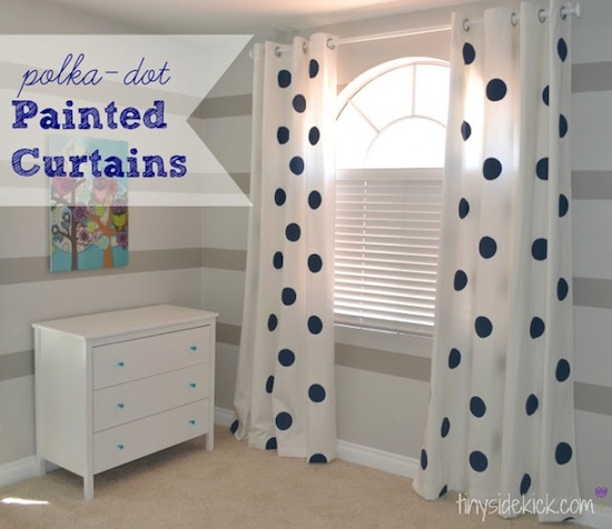 polka+dot+painted+curtain