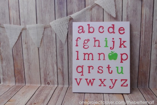 Wooden Sign Tutorial for homemade teacher gifts from One Project Closer