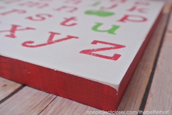 Wooden Sign Tutorial for homemade teacher gifts from One Project Closer