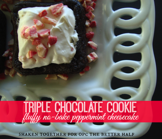 Holiday Desserts: peppermint cheesecake cookie bars from One Project Closer