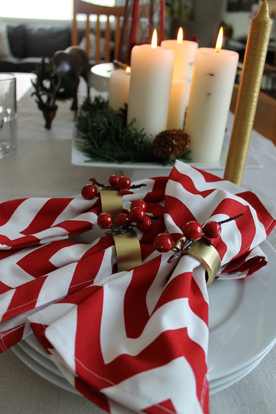 DIY Napkin Rings and Napkins from One Project Closer