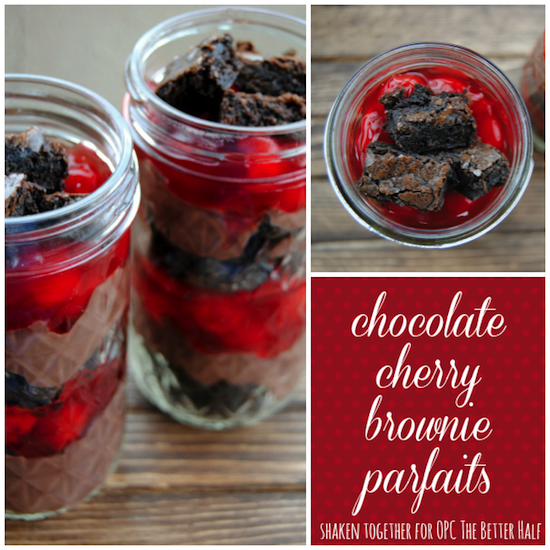 Chocolate Cherry Brownie Parfaits - One Project Closer