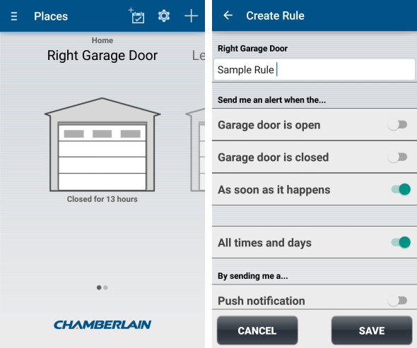 chamberlain myq app screenshot